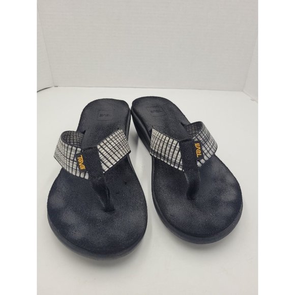Teva Voya Wedge Thong Sandals Black and Gray 1019043 w size 8 - Picture 3 of 8